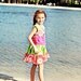 Girls Boutique Dress, Green Twirl, sizes 6 months to 7, by SunLoveShirts