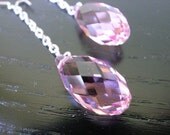 17mm Lt Rose Briolette Drop Earrings