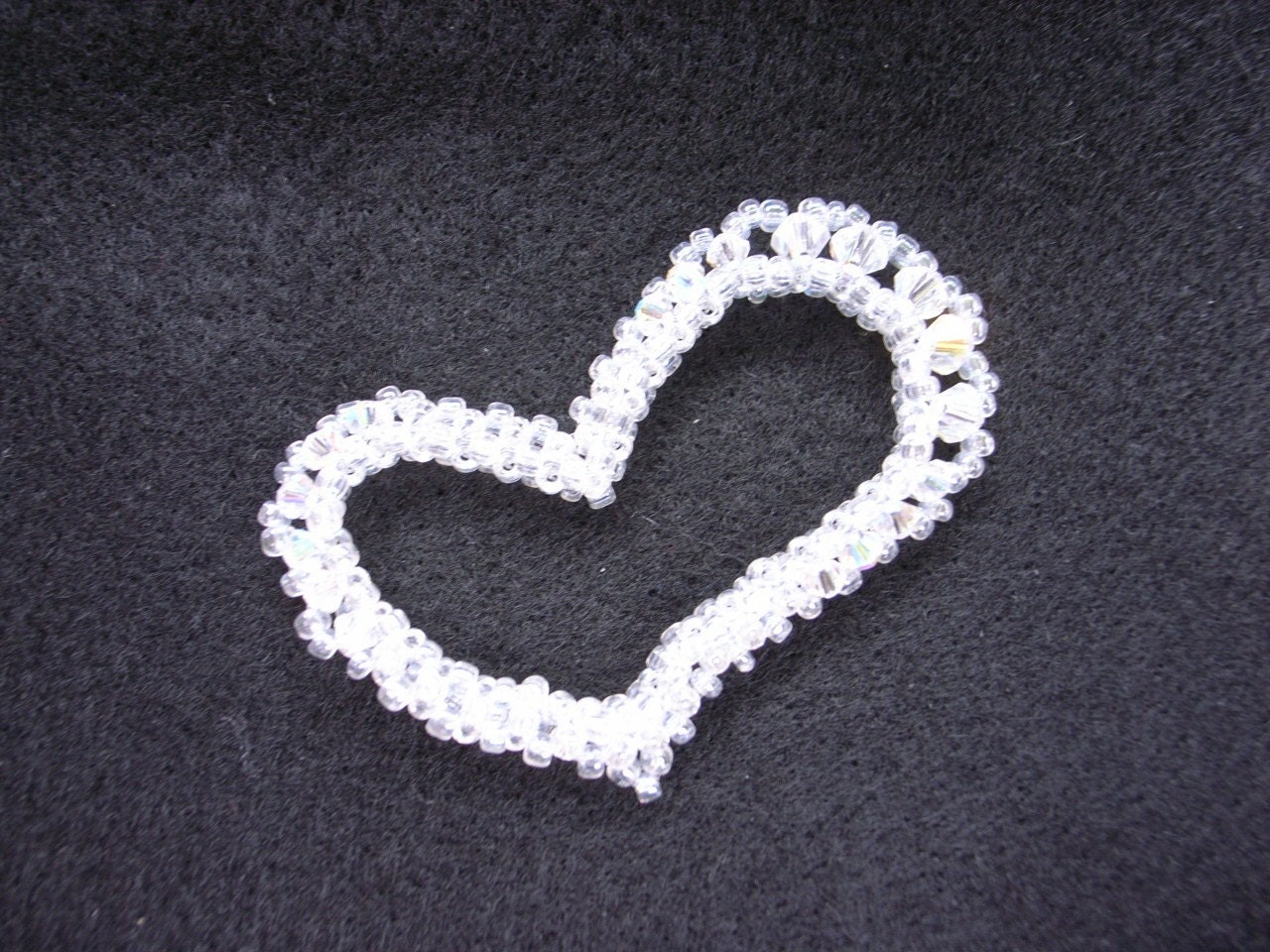 Swarovski Crystals Pendant - Open Heart (white)