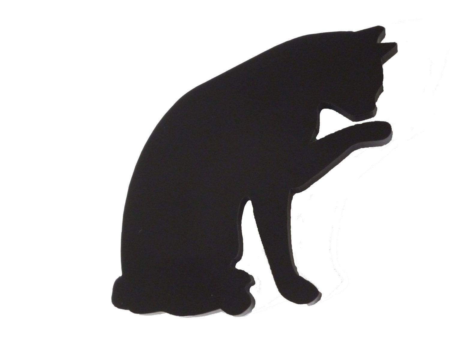 Cat Licking its Paw Brooch