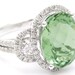 5.18ctw Oval cut light green topaz & diamonds engagement ring 14k white gold GTP100