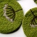 Felted Coasters, Wool, Queen Anne's Lace in Lime Green, Set of 4