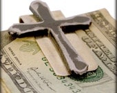 Cross Money Clip/ Buffed Silver Perfect for Best Man, Groomsmen Gift, Wedding or Birthday by WATTO Distinctive Metal Wear