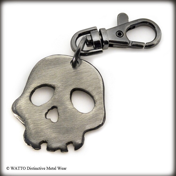 Skull Keychain by WATTO Distinctive Metal by on Etsy