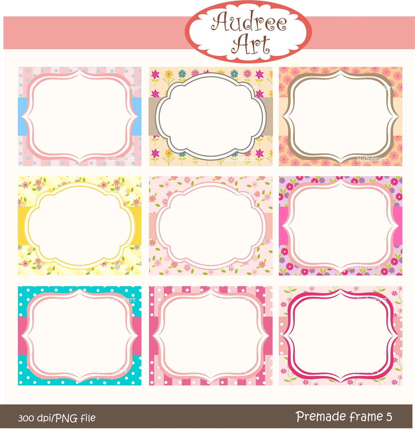 Digital border. for card making, premade-photo frame, tag, frame 5 ,  instant download  frame clip art