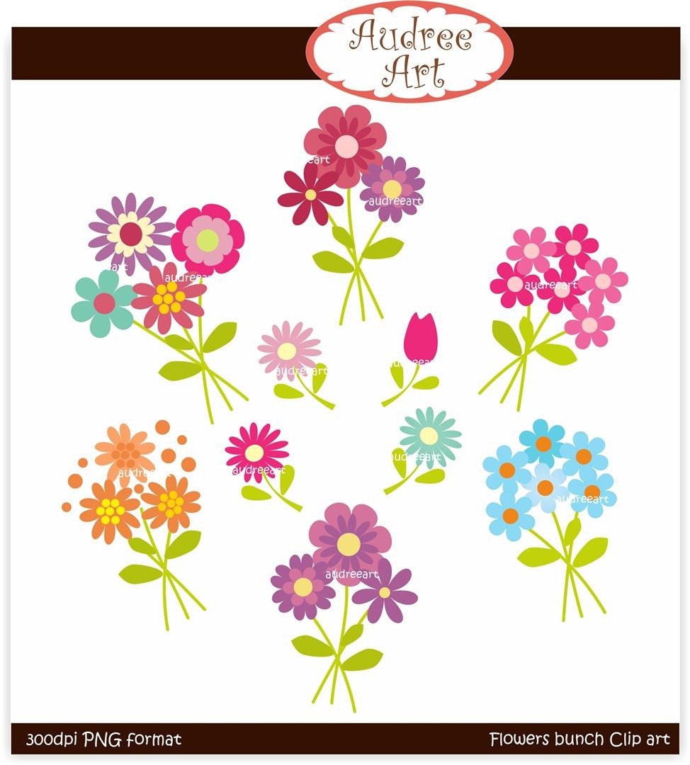 Items similar to Digital clip art. for all use, flower bunch, instant