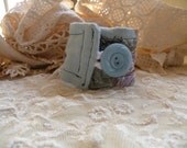 TEXTILES shabby vintage fabric cuff bracelet simple soft old textile remnants