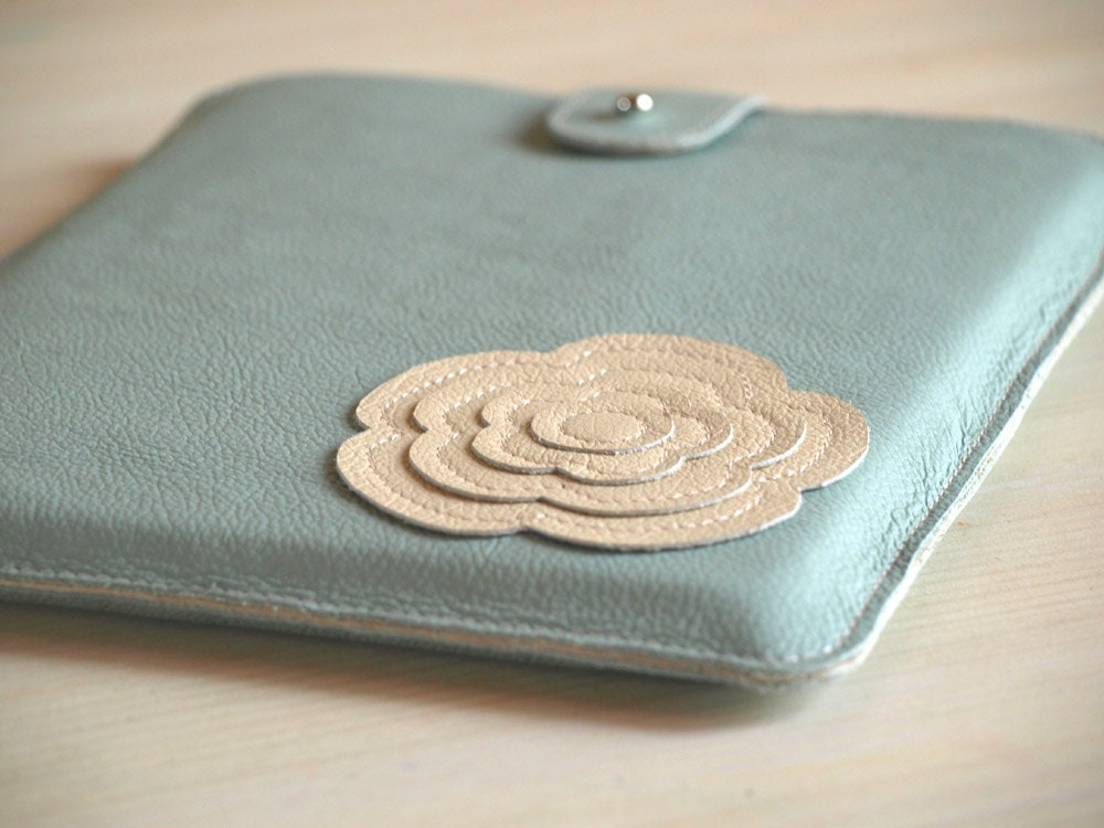 iPad Mini Case CUSTOM iPad Mini Gadget Cases Tablet Cases --- Mint and Vanilla Ice Cream Leather / june inspired