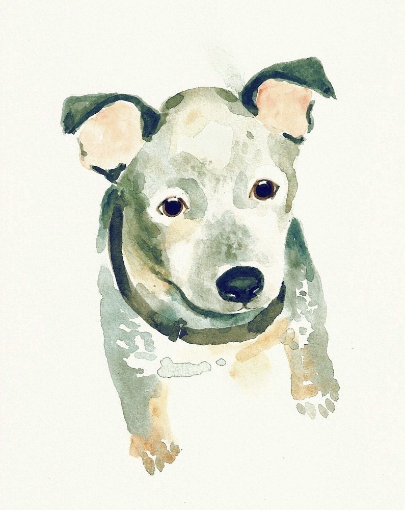 CUSTOM of your PET by DIMDI Original watercolor painting 8X10inch