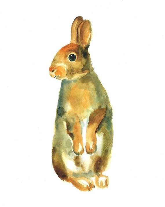 custom of your BUNNY by DIMDI Original watercolour painting 10X8inchxxxxAll the animals that you wantxxxx