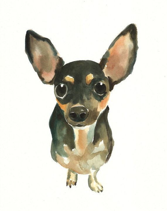 CUSTOM of your PET by DIMDI Original watercolor painting 8X10inch