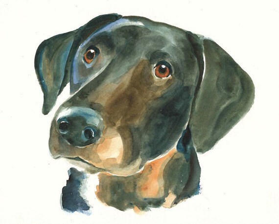 CUSTOM of your PET by DIMDI Original watercolor painting 8X10inch