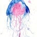 JELLYFISH by DIMDI Original watercolor painting 8X10inch