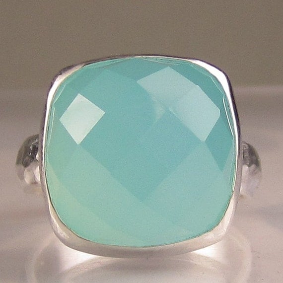 Sea Green Chalcedony Cocktail Ring