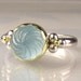 Carved Aquamarine Ring - 18k Gold and Sterling