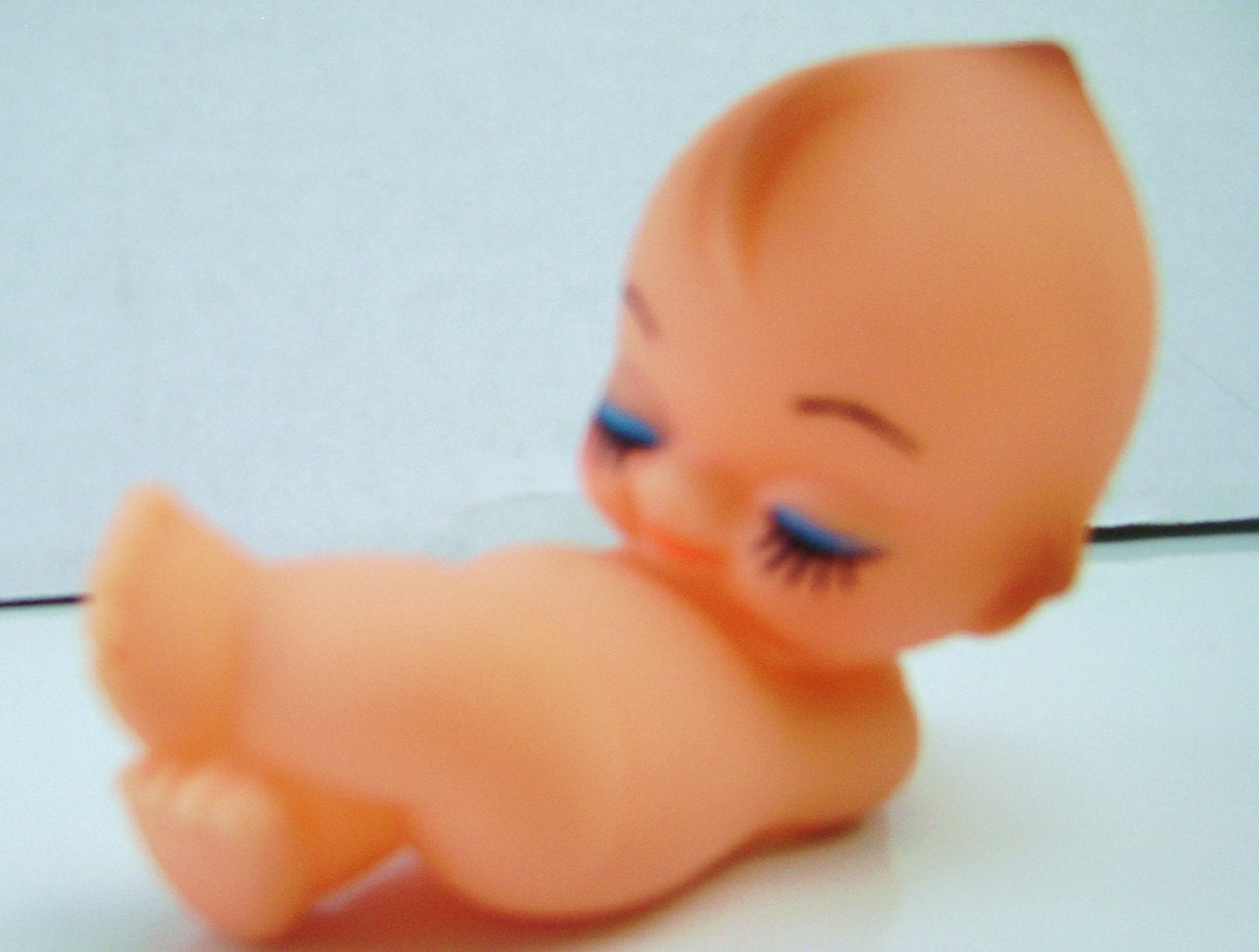 Kewpie Doll, Sleeping, Long Lashes, Naked, Adorably Sweet and Tiny, Vintage Supply, Crafting, Cake or Package Topper, Baby Shower