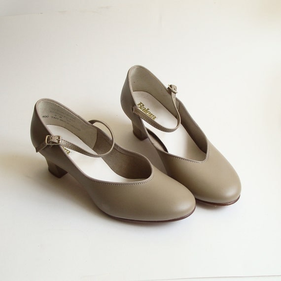 shoes size 8.5 / taupe mary jane dance by OldBaltimoreVintage