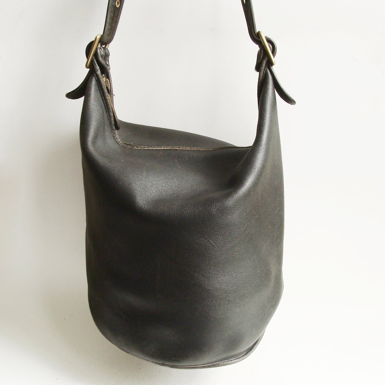 Coach bag / black leather Coach bucket bag by OldBaltimoreVintage