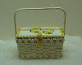 Vintage Folk Art Wooden Hand Bag