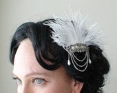 SALE - Eco Friendly - Victorian Feather Spray - bridal or special occasion - OOAK