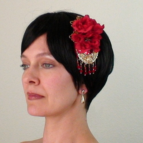 SALE - Exotic Spice - Eco Friendly Bridal Special Occasion Headpiece - BSP088 - OOAK