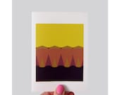Geometric Sunset Print Greeting Card