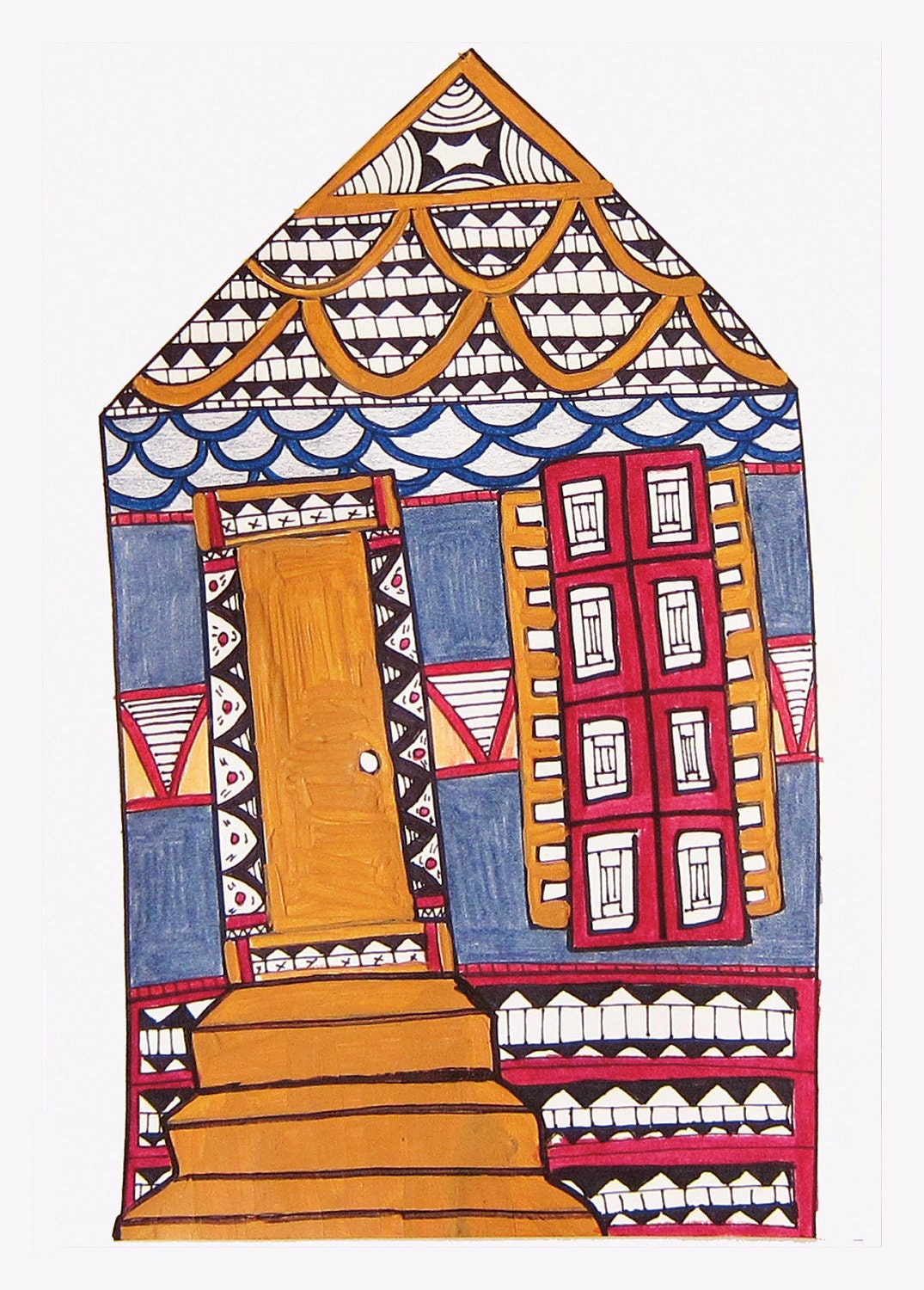 Funky NOLA Shotgun Print Greeting Card