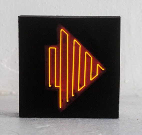 Neon Alphablock -- A Cool NYC Neon Sign Photo for Your Mantel, Shelf, or Wall