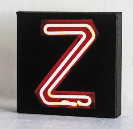 Neon Alphablock -- Choose Your Letter