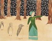 Delphine Ushers the Penguins Through the Forest