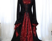 Medieval pagan wedding prom dress gown LOTR hand fasting size 18 - 28