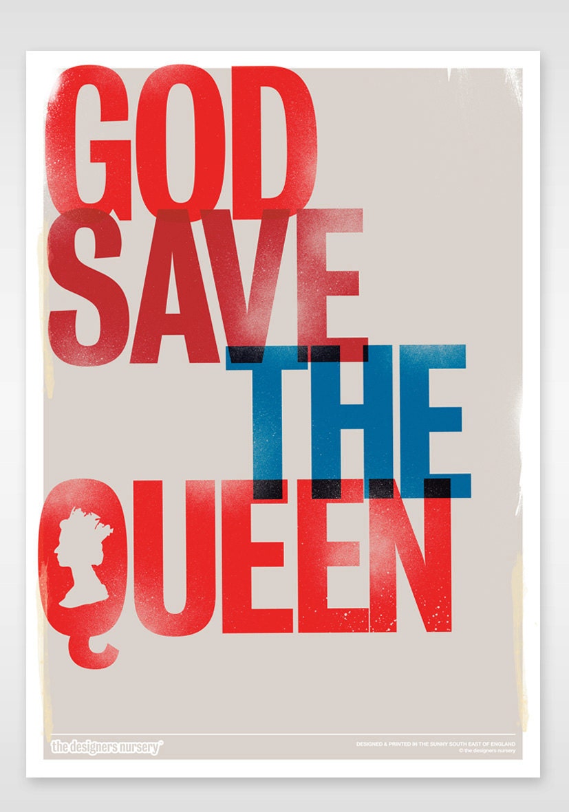 God Save The Queen A3 Jubilee Print - thedesignersnursery