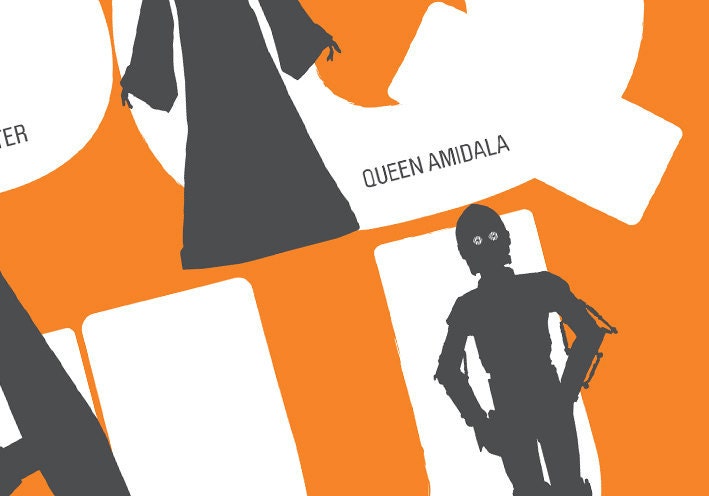 STar Wars Inspired Alphabet (Orange-Dark Grey)