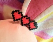 Pixelated Heart Meter hair clip
