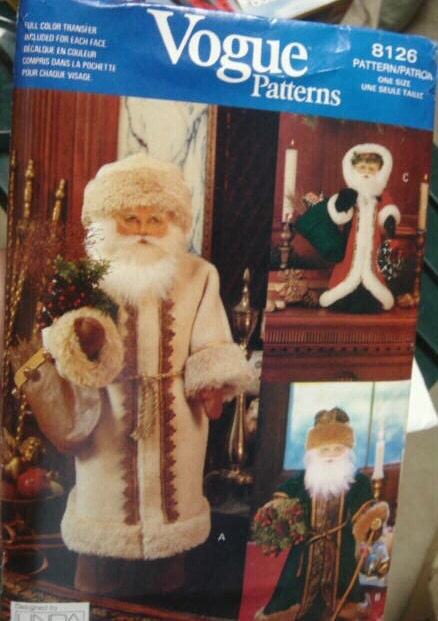 Vogue Craft Pattern Mint Father Christmas 8126 Santa Vintage with Transfers for Face