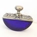 Vintage Perfume Bottle - Cobalt Blue Glass - Silver Top - Dragonflies - Decorative - Decor - Gift - Vanity - Dresser