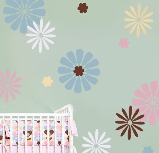 Nursery Stencils Daisy Crazy Kit 3 - Easy Nursery Decor with Reusable Stencils