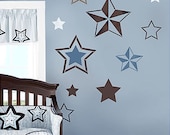 STENCILS 7 Stars - Reusable wall stencils better than decals - Kids room decor