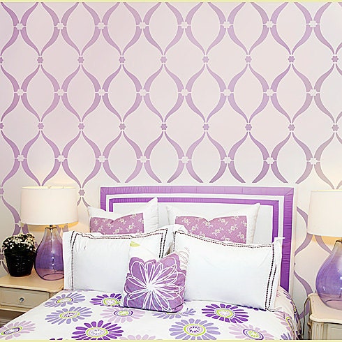 Stencil Sweet Dreams LG - Stencils instead of wallpaper - Nursery decor