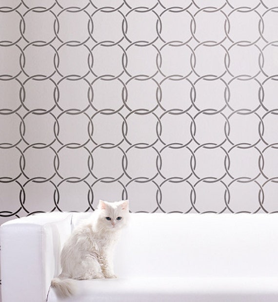 Wall Stencil Metro - Reusable stencils for walls instead of wallpaper - DIY decor
