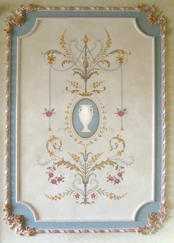 Wall stencil Marie-Antoinette Grand Panel LG - amazing detail - French decor