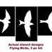 Stencils Flying Birds 3 pc kit - Reusable Bird stencils for walls - DIY decor