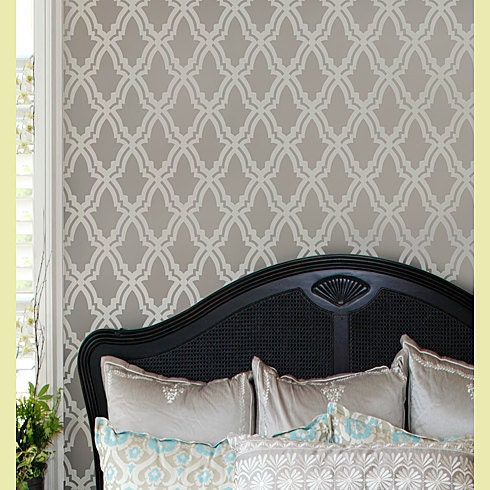 Moroccan Stencil Oasis - Beautiful stencils just like wallpaper - DIY wall decor