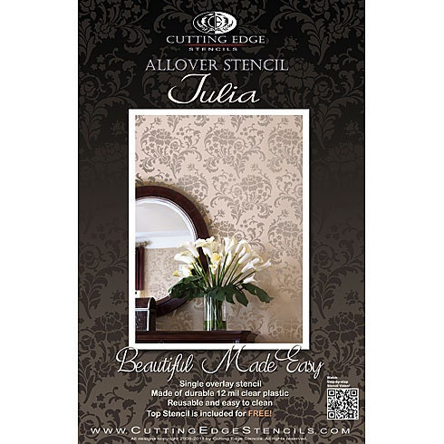 Julia Allover Stencil Pattern - Reusable stencils just like wallpaper