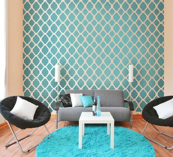 Moroccan Stencil Design Rabat LG - Reusable stencils for walls - DIY decor
