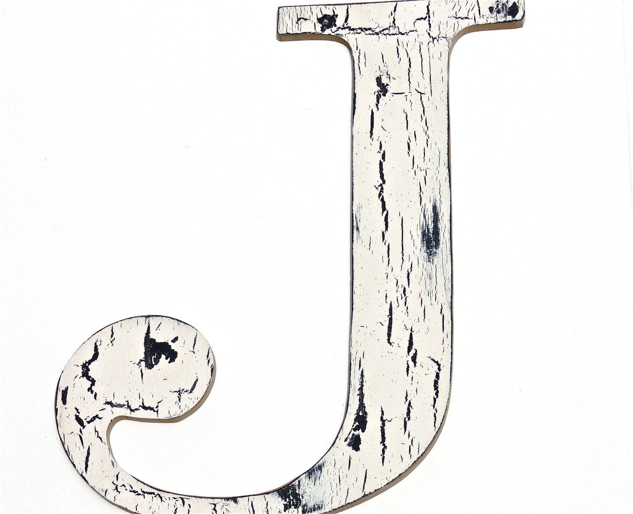 Shabby Chic Letter J, Custom Wood Monogram, Wedding, Office, Home Decor, Father's Day Gift, Lettering