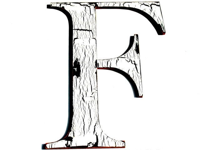 DISTRESSED  LETTER F...20" H