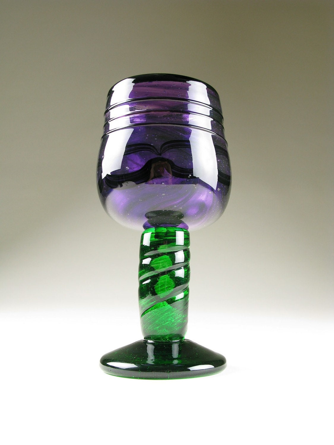 Blown Glass Goblet Chalice - Amethyst Chain