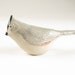 Ceramic Pottery Bird Sculpture Figure Black Crested Titmouse Hand Formed