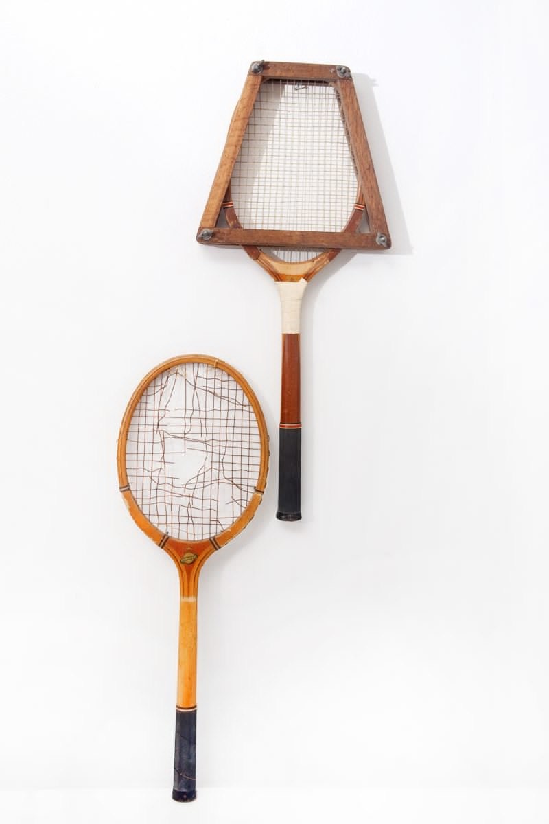1940s His 'n Hers Wooden Tennis Rackets